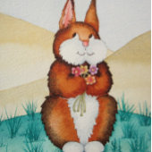 kleurrijk afbeelding van schattig bruin konijnenko kinder teenslippers