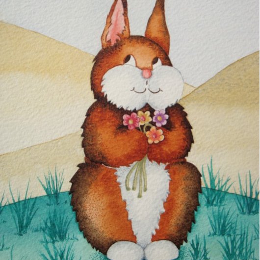 kleurrijk afbeelding van schattig bruin konijnenko kinder teenslippers