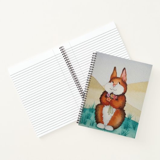 kleurrijk afbeelding van schattig bruin konijnenko notitieboek (Binnen)