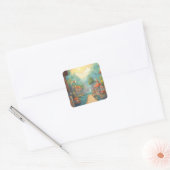 kleurrijk afbeelding vierkante sticker (Envelop)