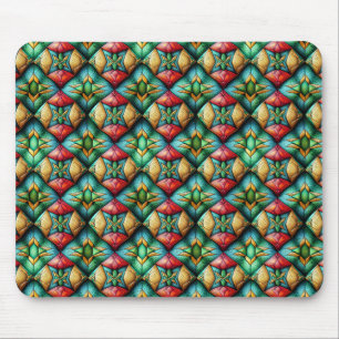 Kleurrijk Afrikaans-geïnspireerd geometrisch mozaï Muismat