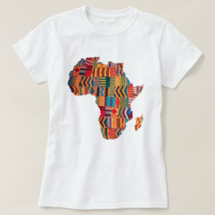 Kleurrijk Afrikaans kaart T-shirt vieren