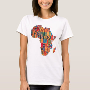 Kleurrijk Afrikaans kaart T-shirt vieren