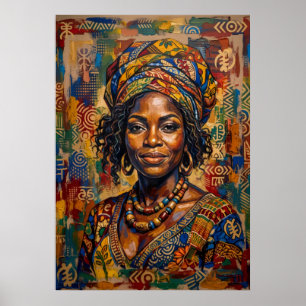 Kleurrijk Afrikaans Kunstportret Poster