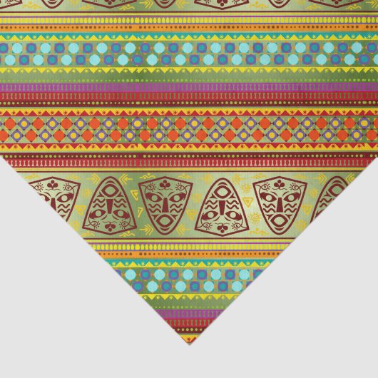 Kleurrijk Afrikaans maskerpatroon Stripe Kente Pat Tissuepapier (Detail)