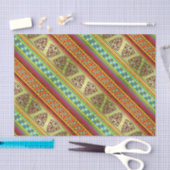 Kleurrijk Afrikaans maskerpatroon Stripe Kente Pat Tissuepapier (Craft)