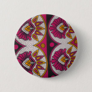 Kleurrijk Afrikaans Stof Motief Kunstprint Ronde Button 5,7 Cm