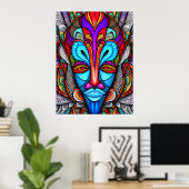 Kleurrijk Afrikaans Tribal Mask Poster (Thuiskantoor)