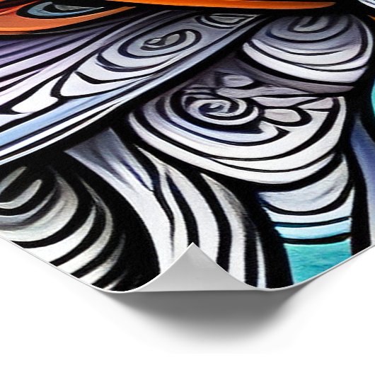 Kleurrijk Afrikaans Tribal Mask Poster (Hoek)