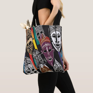 Kleurrijk Afrikaans Tribal Masks Tas
