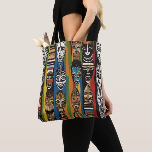 Kleurrijk Afrikaans Tribal Masks Tas