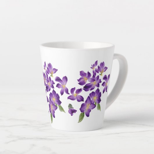 Kleurrijk  Afrikaans Violet Paars Latte Mok (Rechterhoek)