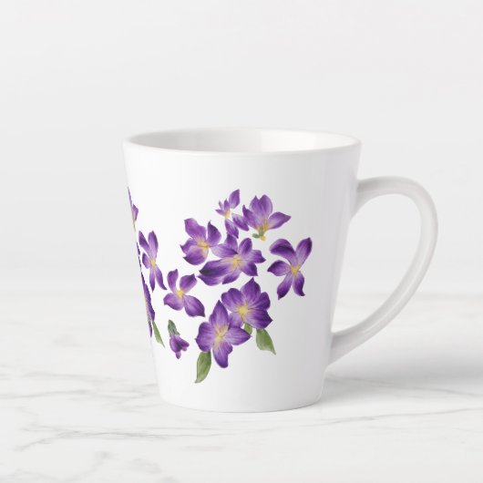 Kleurrijk  Afrikaans Violet Paars Latte Mok (Rechts)