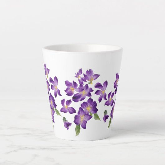 Kleurrijk  Afrikaans Violet Paars Latte Mok (Voorkant)