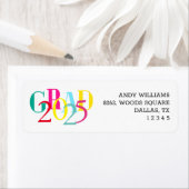 Kleurrijk AFSTUDEERDER 2024 Afstuderen retour adre Etiket (Insitu)