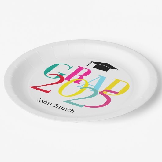 Kleurrijk AFSTUDEERDER 2024 Graduation Party Custo Papieren Bordje