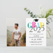 Kleurrijk AFSTUDEERDER 2025 Foto Afstuderen Uitnod Kaart (Staand voorkant)