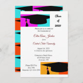 Kleurrijk Afstuderen Pet & Tassel Afstudeerder Inv Kaart (Voorkant / Achterkant)