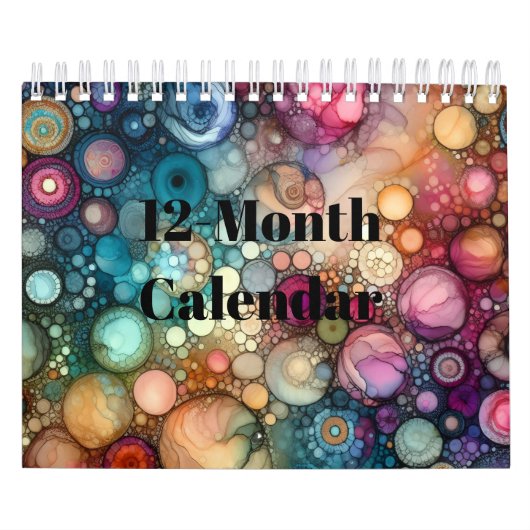 Kleurrijk Alcohol Inktontwerp Kalender (Hoes)
