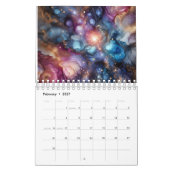 Kleurrijk Alcohol Inktontwerp Kalender (Feb 2027)