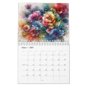 Kleurrijk Alcohol Inktontwerp Kalender (Mar 2027)