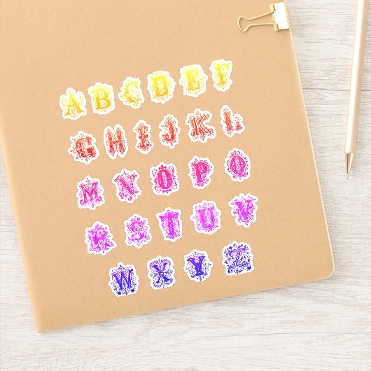 Kleurrijk alfabet blok Letters sheet/26 cut-out Sticker (Notitieboek)