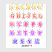 Kleurrijk alfabet blok Letters sheet/26 cut-out Sticker (Vel)