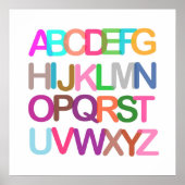 kleurrijk alfabet crèche poster (Voorkant)