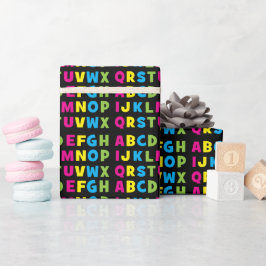 Kleurrijk Alfabet Kleuterschool Kleuterschool Alfa Cadeaupapier