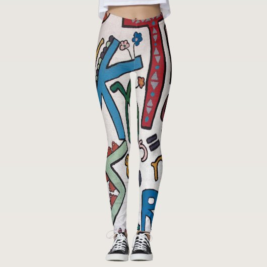 Kleurrijk Alfabet Leggings (Voorkant)