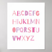 Kleurrijk Alfabet Nursery Kunst Decor | Meisje Poster (Voorkant)