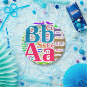 Kleurrijk alfabet papieren bordje (Feest)