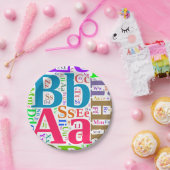 Kleurrijk alfabet papieren bordje (Feest)