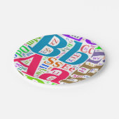 Kleurrijk alfabet papieren bordje (Gekanteld)