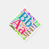 Kleurrijk alfabet servetten (Hoek)