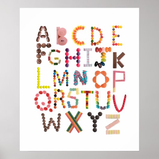 Kleurrijk alfabet - Snoep Decor Poster (Voorkant)