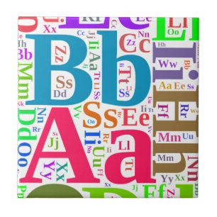 Kleurrijk alfabet tegeltje