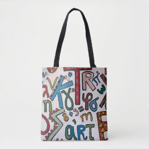 Kleurrijk Alfabet Tote Bag