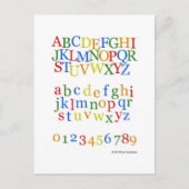 Kleurrijk alfabet voor kinderen Boven + Onder Hoes Briefkaart (Voorkant)