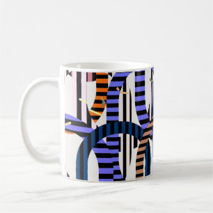 Kleurrijk algoritmisch kunstpatroon koffiemok