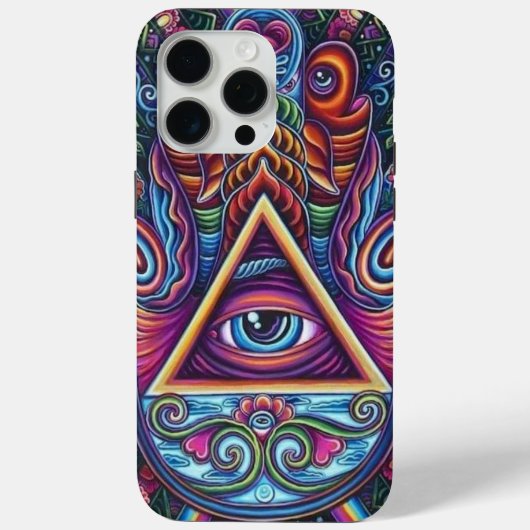 Kleurrijk all-seeing oogsymbool Case-Mate iPhone case (Achterkant)