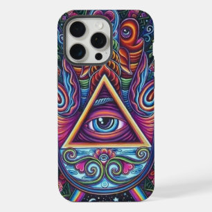 Kleurrijk all-seeing oogsymbool iPhone 15 pro max case