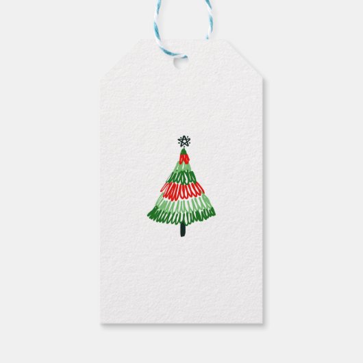 Kleurrijk alles is heldere kerst cadeaulabel (Achterkant)