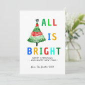 Kleurrijk alles is heldere kerst feestdagenkaart (Staand voorkant)