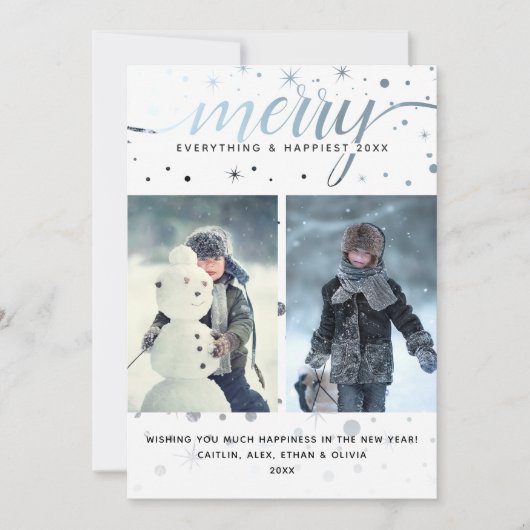 KLEURRIJK Alles met typografie in bijpassende kleu Feestdagenkaart (Voorkant)