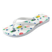 Kleurrijk anananas- en bloempatroon teenslippers (Schuin)