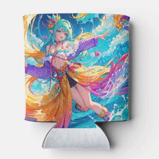 Kleurrijk/anime/cartoon Blikjeskoeler (Achterkant)