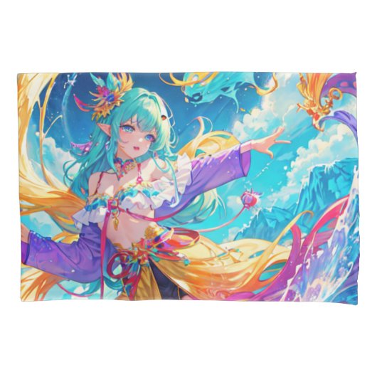 Kleurrijk/anime/cartoon Kussensloop (Voorkant)