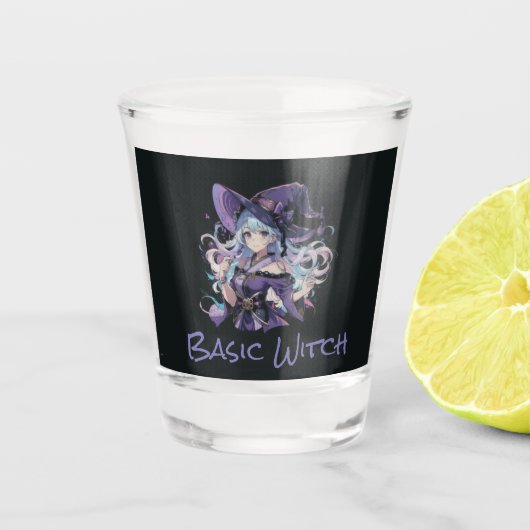 Kleurrijk/Anime/heks/Halloween Shot Glas (Voorkant)