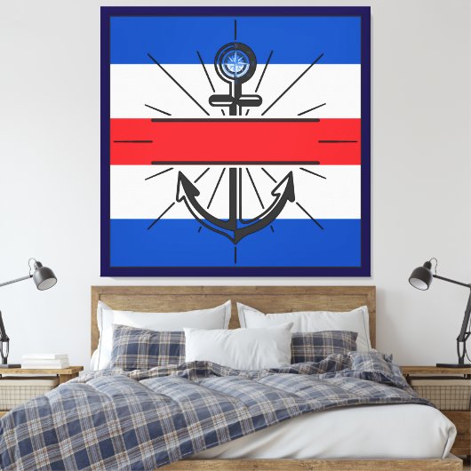 kleurrijk anker canvas afdruk (Insitu (Slaapkamer))